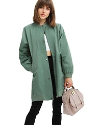 Belle & Bloom Women's Chasing You Long Bomber Jacket