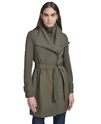 Calvin Klein Womens Belted Wrap Coat P Xxs Xxl