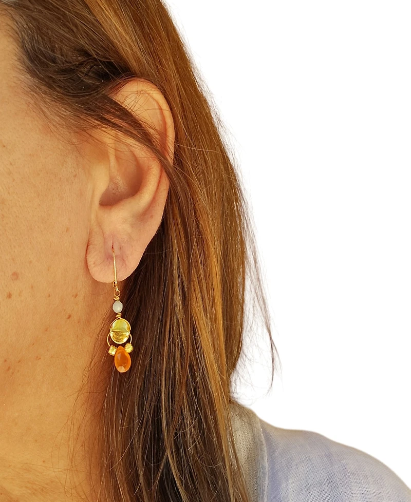 Minu Jewels Carnelian & Amazonite Drop Earrings