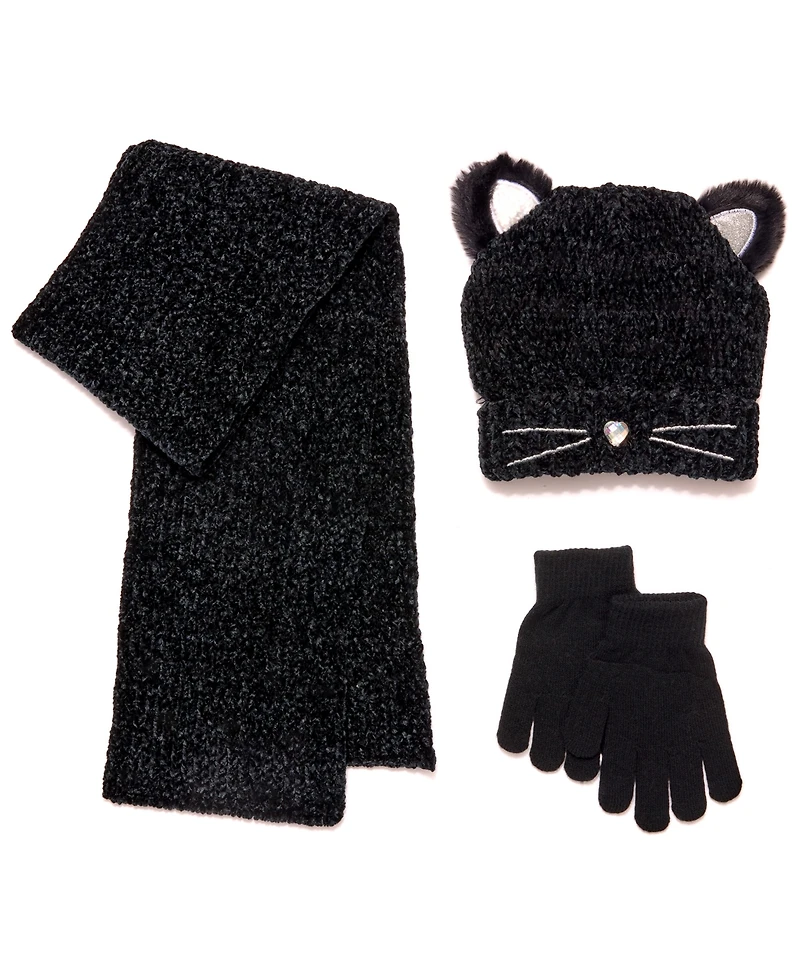 InMocean Big Girls 3-Piece Hat, Gloves, and Scarf Set