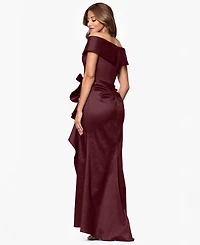 Xscape Women's Taffeta Off-The-Shoulder Sweetheart Gown