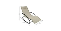Slickblue Set of 2 Patio Rocking Chaise Loungers with Cushioned Pillows for Relaxing