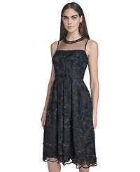 Eliza J Women's Crew Neck Illusion Midi Dress