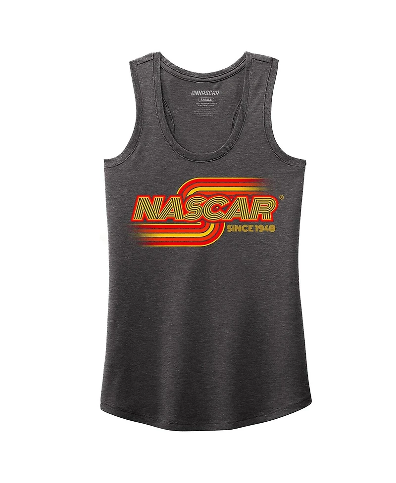 Nascar Women's Heather Charcoal Name Number Racer Back Tri-Blend Tank Top