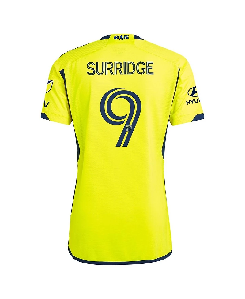 Adidas Men's Sam Surridge Yellow Nashville Sc 2024 The 615 Kit Authentic Player Jersey