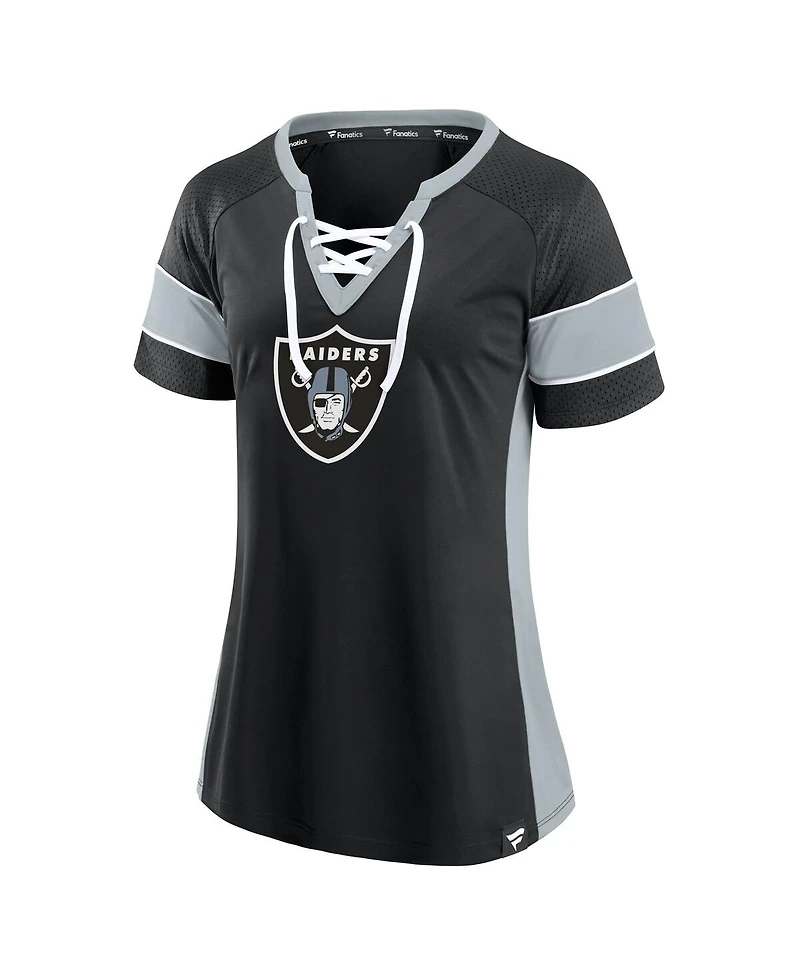 Fanatics Women's Black Las Vegas Raiders Athena Lace-Up Top