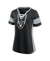 Fanatics Women's Black Las Vegas Raiders Athena Lace-Up Top