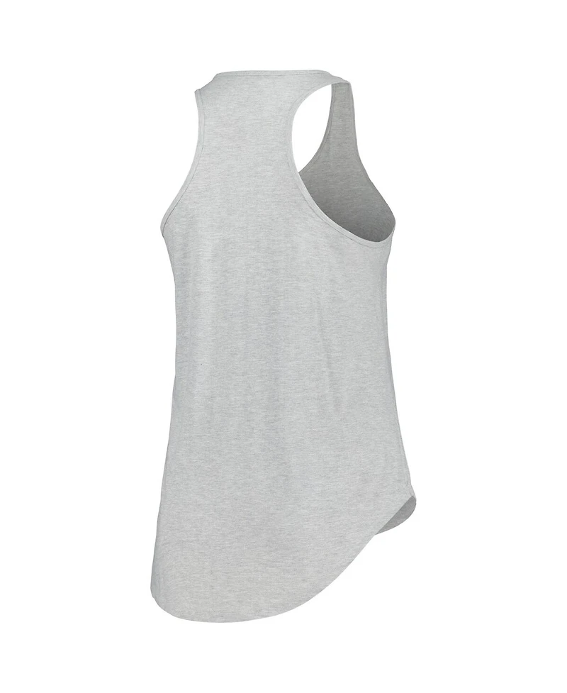 Profile Women's Heather Gray North Carolina Tar Heels Arch Logo Racerback Scoop Neck Tank Top