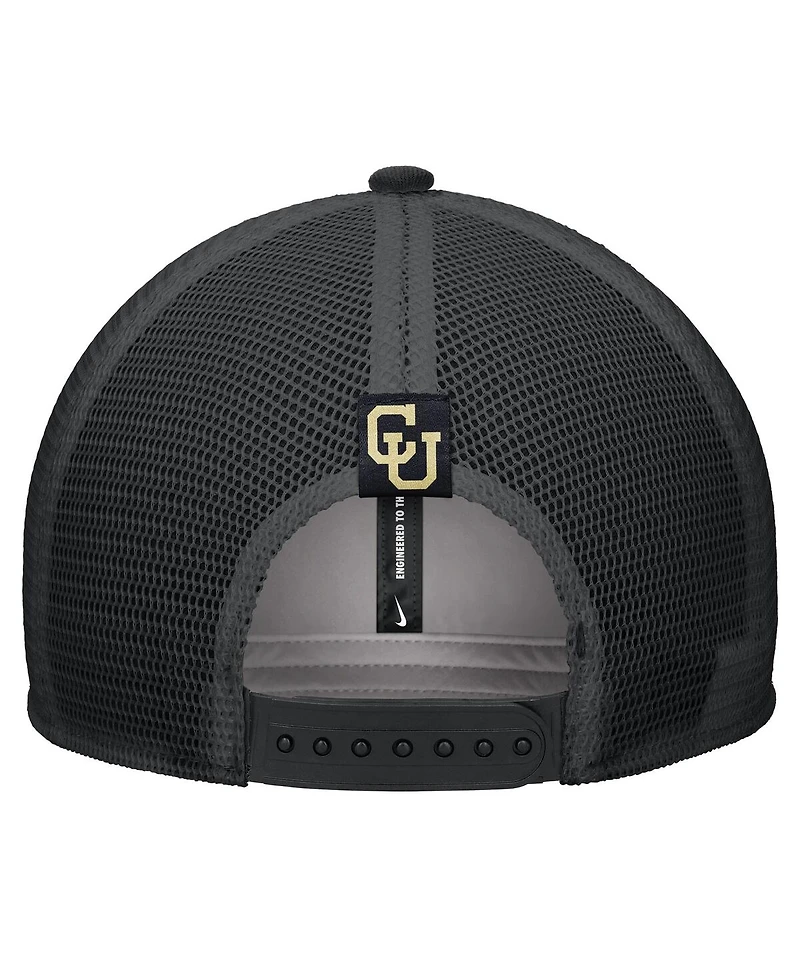 Nike Men's Black Colorado Buffaloes Vintage Arch Rise Performance Trucker Adjustable Hat