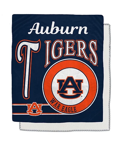 Pegasus Auburn Tigers 50" x 60" Retro Emblem Flannel Fleece Sherpa Blanket