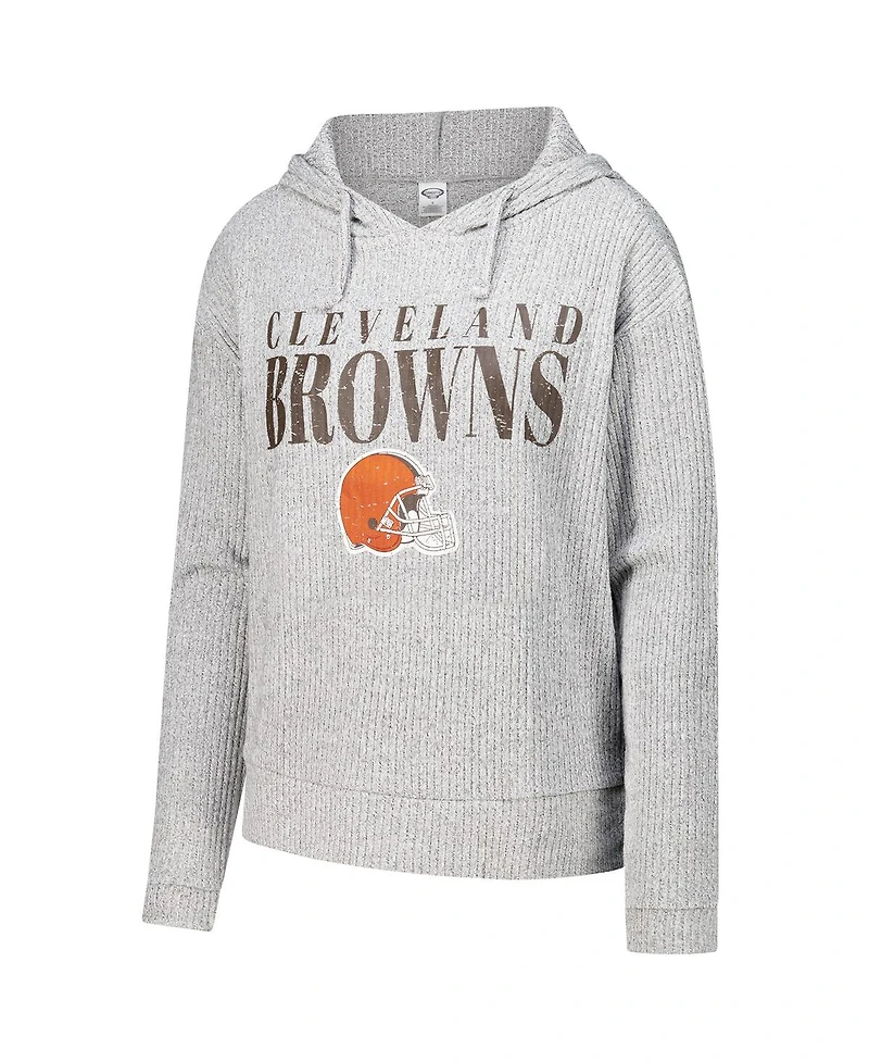 Concepts Sport Women's Gray Cleveland Browns Juniper Long Sleeve Hoodie Top and Shorts Set