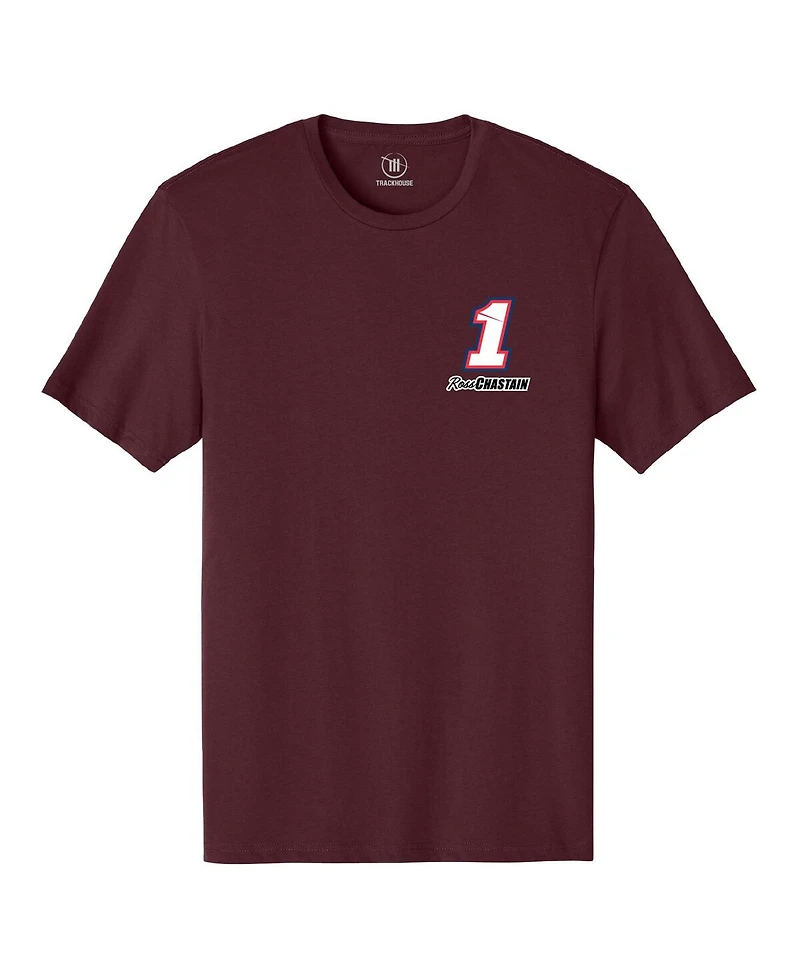 Trackhouse Racing Team Collection Men's Maroon Ross Chastain Busch Light Apple Car T-Shirt