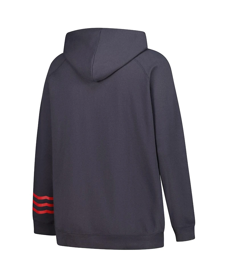 Fanatics Women's Charcoal Washington Capitals Plus Lightweight Fleece Raglan Pullover Hoodie