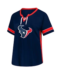 Fanatics Women's C.j. Stroud Navy Houston Texans Plus Name Number Lace-Up T-Shirt
