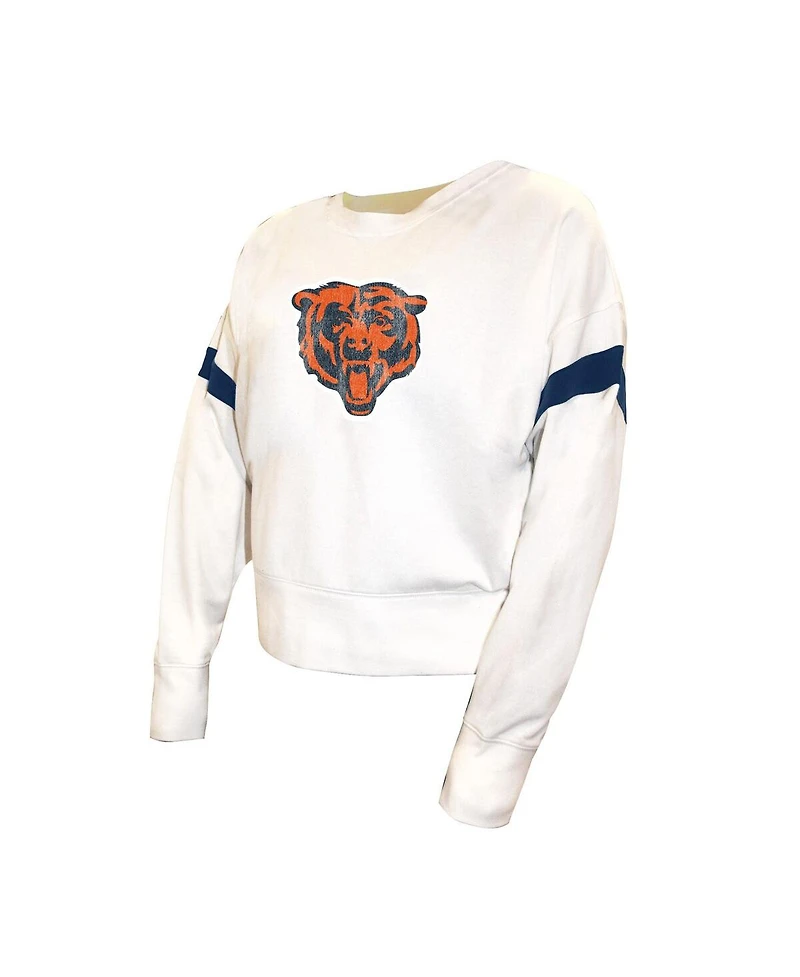 Fanatics Women's White Chicago Bears Plus Fleece Pullover Sweatshirt
