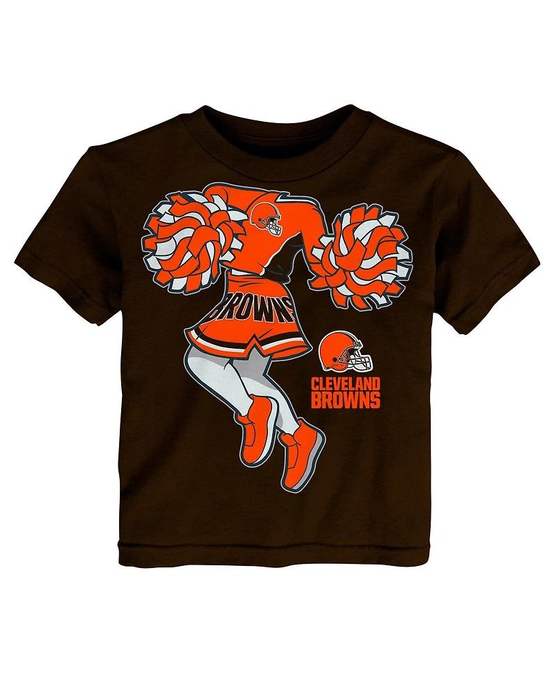 Outerstuff Girls Toddler Brown Cleveland Browns Cheerleader T-Shirt