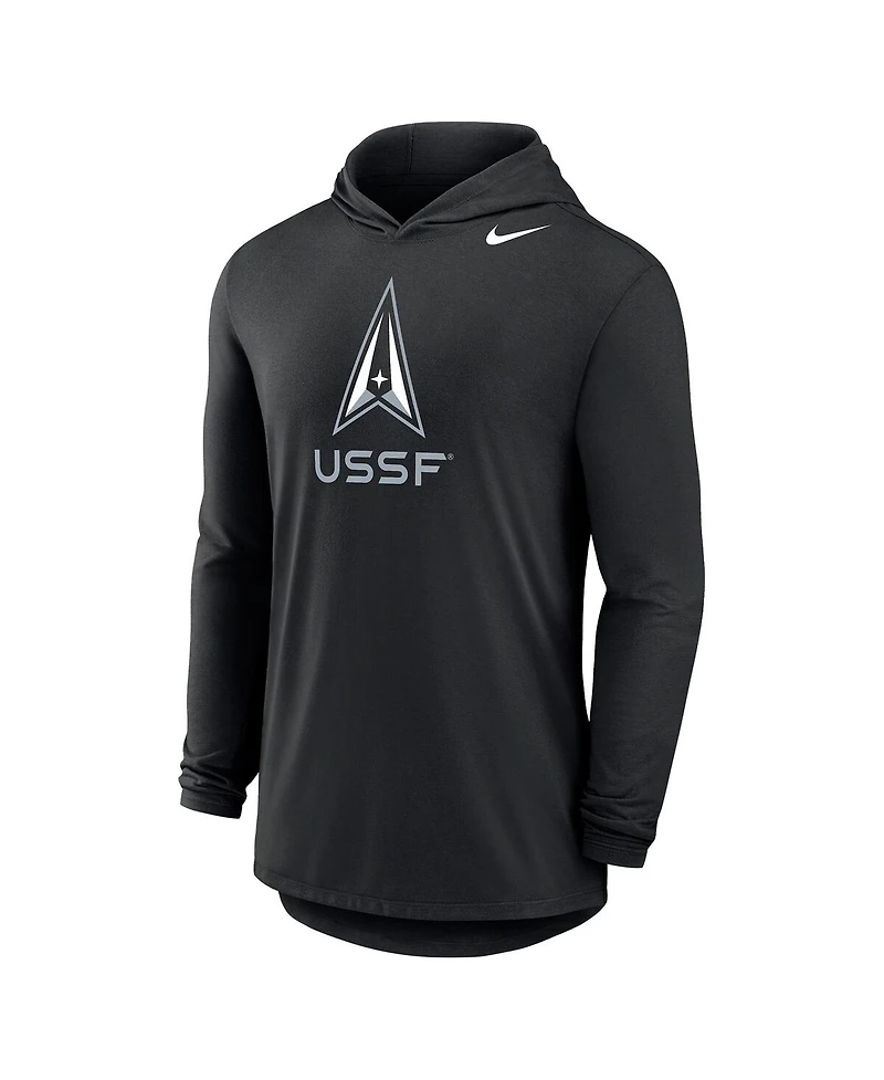 Nike Men's Black Air Force Falcons Space Rivalry Long Sleeve Hoodie T-Shirt