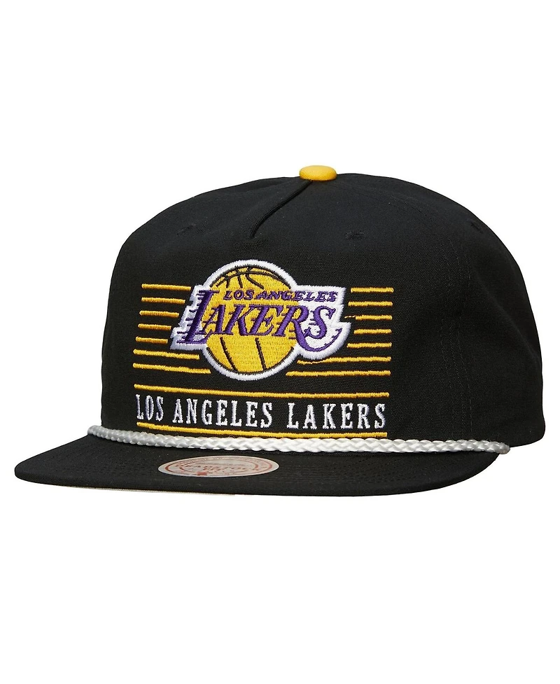 Mitchell & Ness Men's Black Los Angeles Lakers Ascend Deadstock Snapback Hat