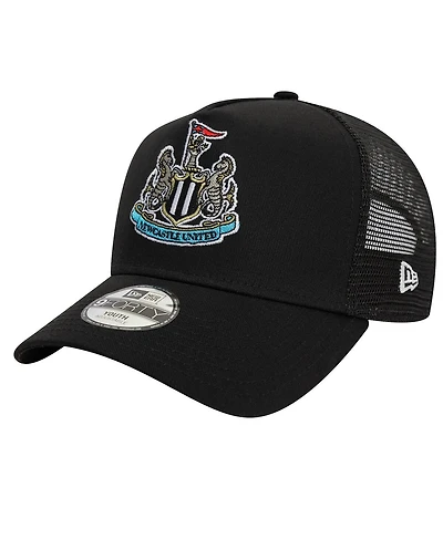 New Era Big Boys and Girls Black Newcastle United Core Trucker Adjustable Hat