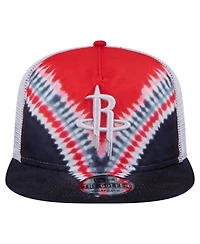 New Era Men's Black/Red Houston Rockets Throwback Dye Golfer Snapback Hat