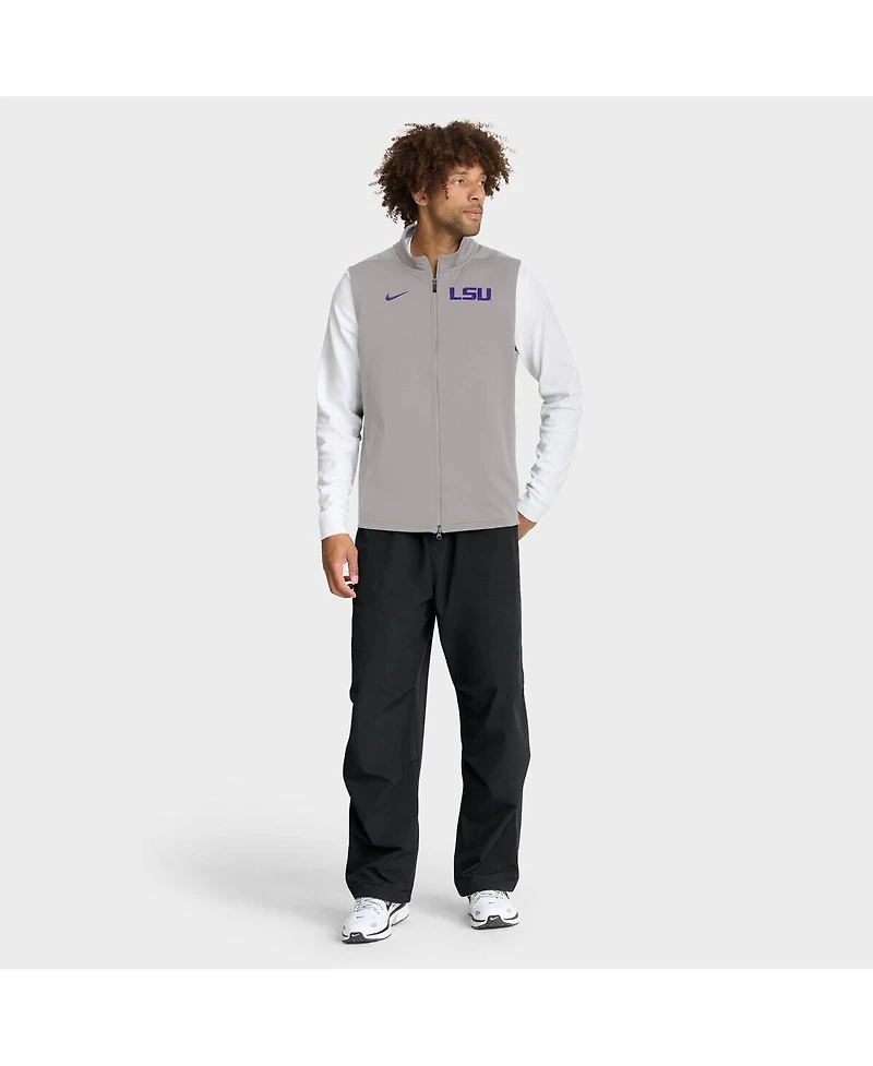 Nike Men's Gray Lsu Tigers Primetime Victory Performance Full-Zip Vest