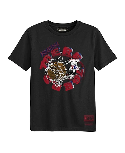 Mitchell & Ness Preschool Black Philadelphia 76ers The Net T-Shirt