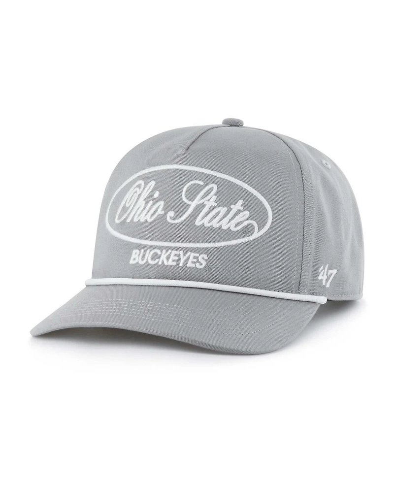 '47 Brand Men's Gray Ohio State Buckeyes Contemporary Basics Foundational Rope Hitch Adjustable Hat