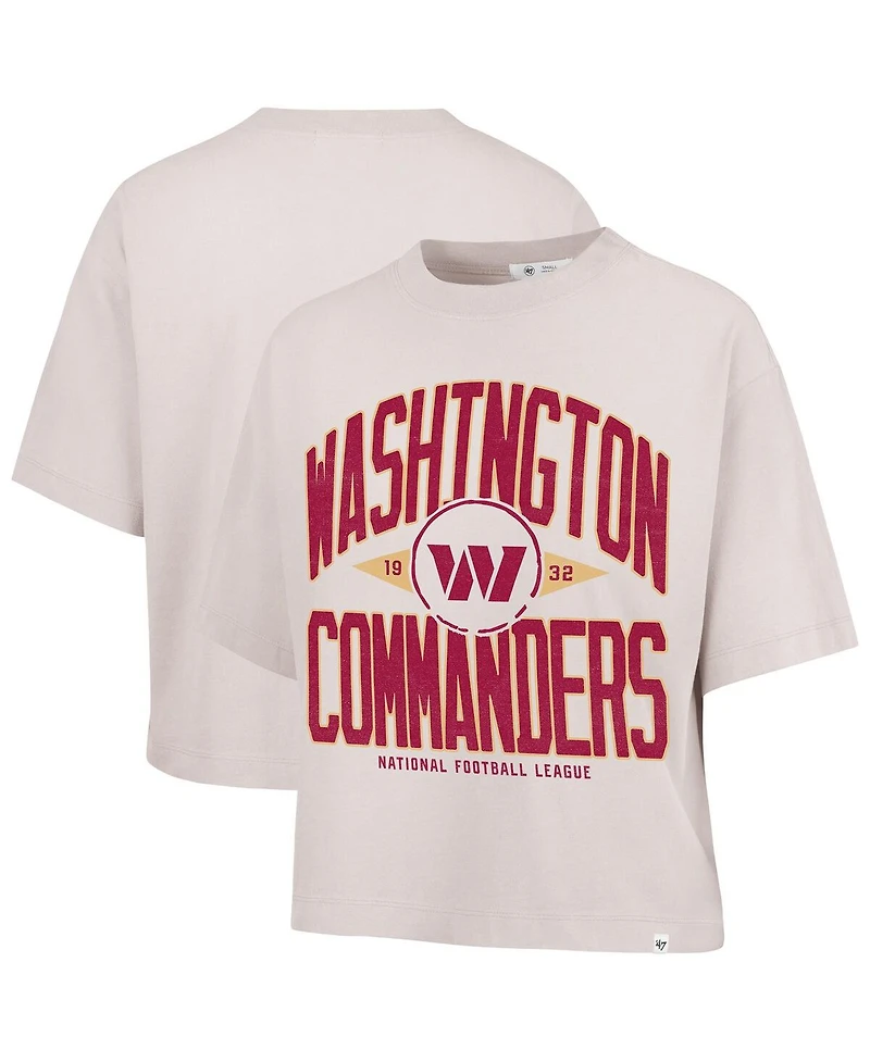 '47 Brand Women's Natural Washington Commanders Cropped Windthrow Ravine T-Shirt
