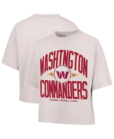 '47 Brand Women's Natural Washington Commanders Cropped Windthrow Ravine T-Shirt