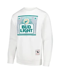 Mitchell & Ness Men's x Bud Light White Miami Dolphins The Crest Pullover Sweatshirt