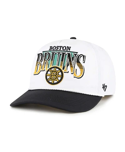 '47 Brand Men's White/Black Boston Bruins Tribute Hitch Adjustable Hat