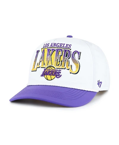 '47 Brand Men's White/Purple Los Angeles Lakers Tribute Two-Tone Hitch Adjustable Hat
