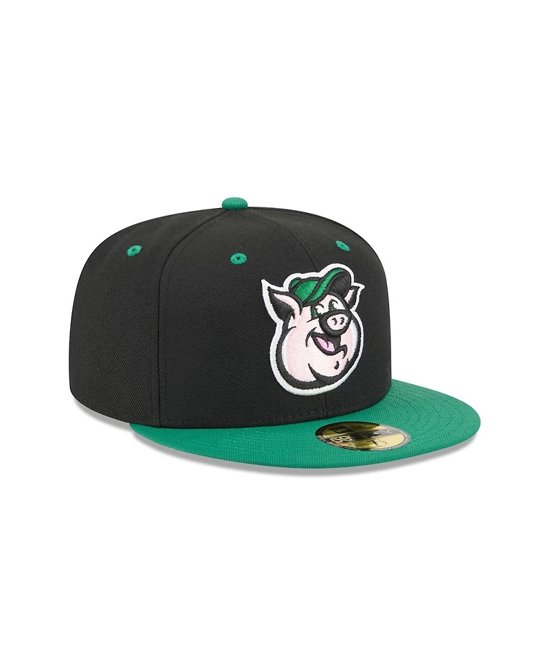 New Era Men's Black Kannapolis Cannon Ballers Theme Nights 59FIFTY Fitted Hat
