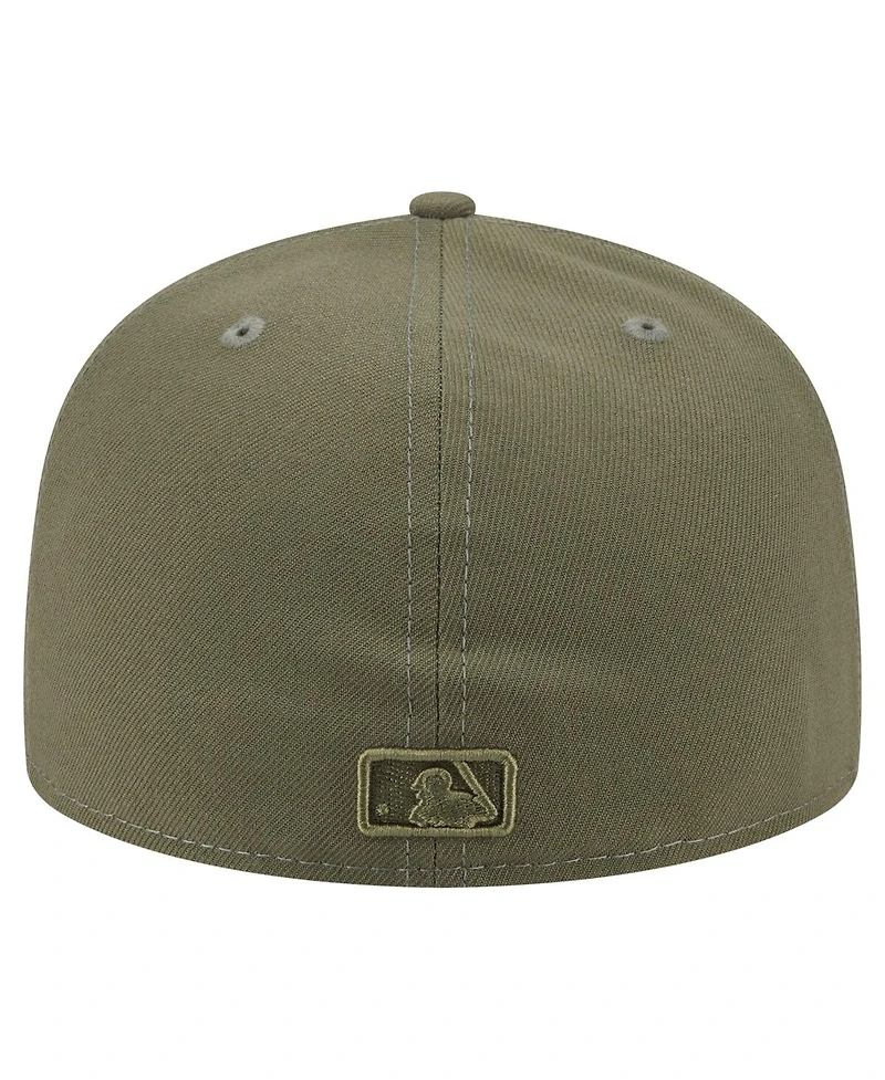 New Era Men's Olive New York Mets Color Pack A-Frame 59FIFTY Fitted Hat