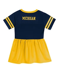 Outerstuff Girls Preschool Navy/Maize Michigan Wolverines Stadium Lights Fashion Jersey Dress