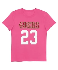 Nike Big Girls Christian McCaffrey Pink San Francisco 49ers Player Name Number T-Shirt