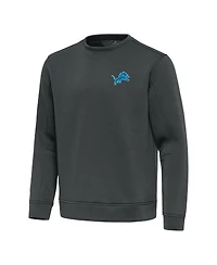 Antigua Men's Pewter Detroit Lions Relevant Lightweight Pullover Sweatshirt