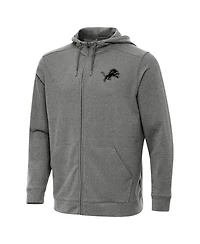 Antigua Men's Heather Black Detroit Lions Effortless Full-Zip Hoodie Jacket