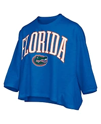 Pressbox Women's Royal Florida Gators Midi Arch Over Logo Oversized T-Shirt