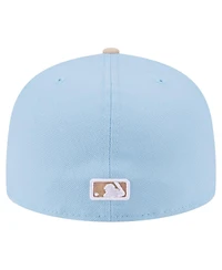 New Era Men's Light Blue/Cream Atlanta Braves Two-Tone Color Pack A-Frame 59FIFTY Fitted Hat