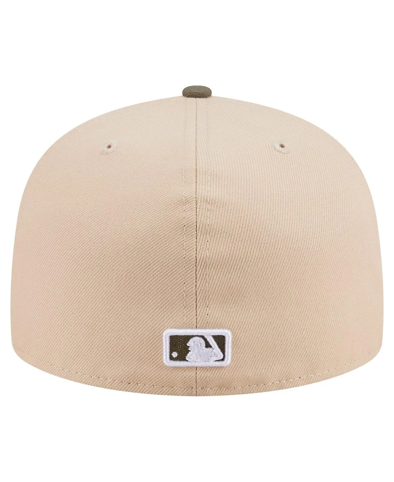 New Era Men's Light Beige/Olive Seattle Mariners Two-Tone Color Pack A-Frame 59FIFTY Fitted Hat