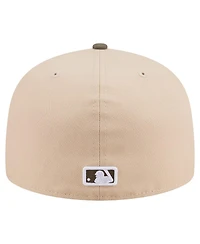 New Era Men's Light Beige/Olive Seattle Mariners Two-Tone Color Pack A-Frame 59FIFTY Fitted Hat