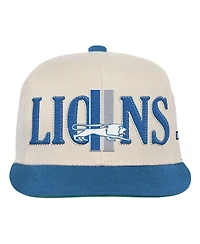 Mitchell & Ness Big Boys and Girls Cream/Blue Detroit Lions Across the Board Vintage Snapback Hat