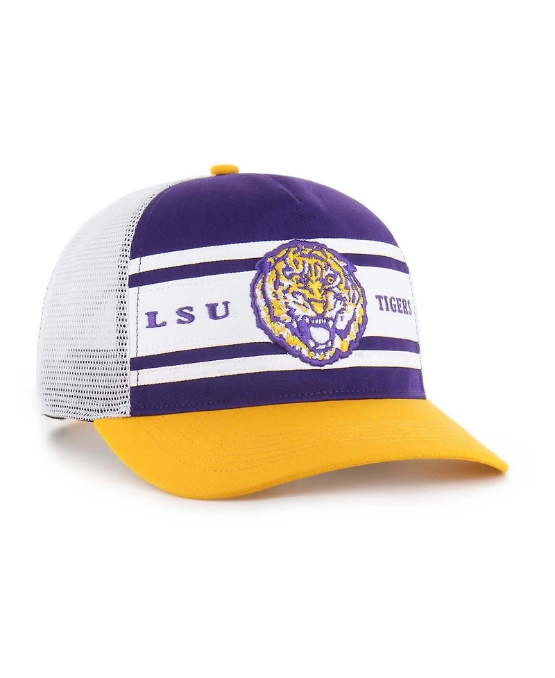 '47 Brand Big Boys and Girls Purple/Gold Lsu Tigers Super Stripe Hitch Adjustable Trucker Hat