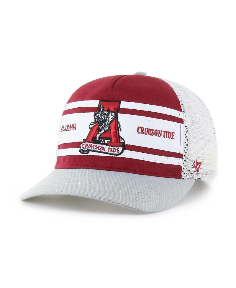 '47 Brand Big Boys and Girls Crimson/Gray Alabama Crimson Tide Super Stripe Hitch Adjustable Trucker Hat