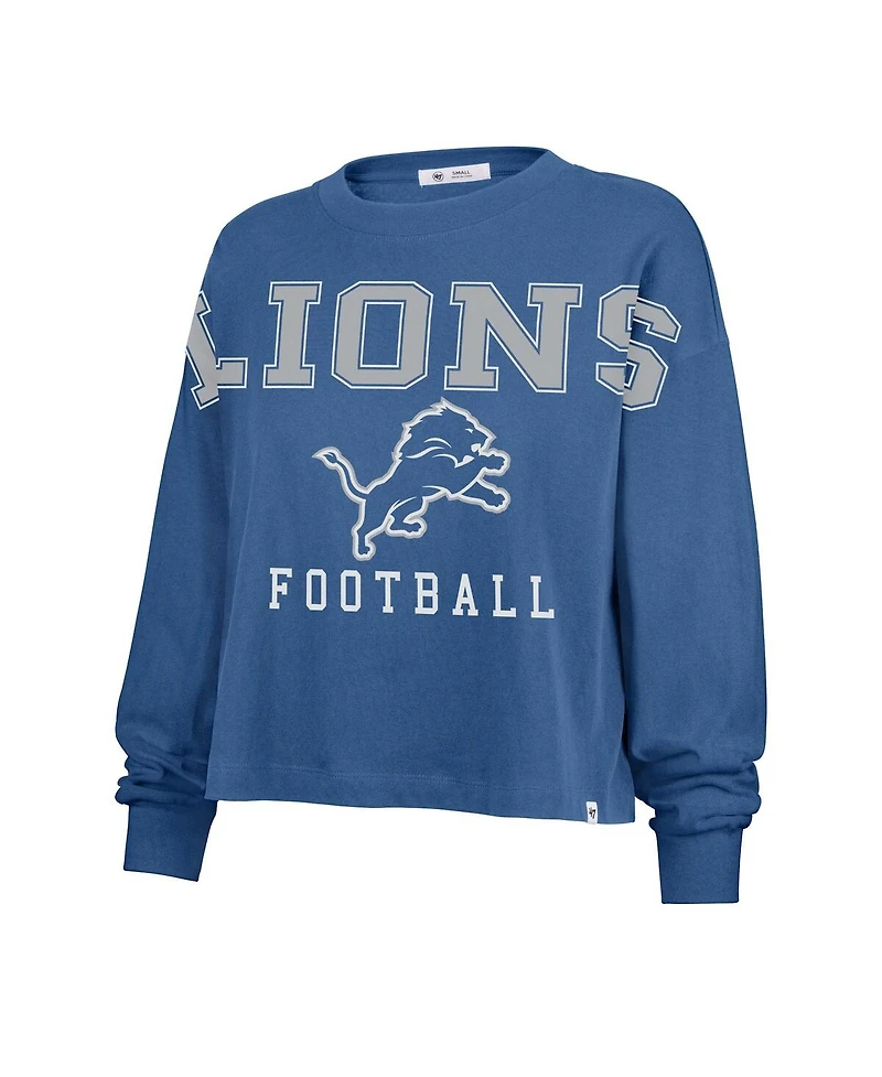 '47 Brand Women's Blue Detroit Lions Outreach City Oversized Long Sleeve T-Shirt