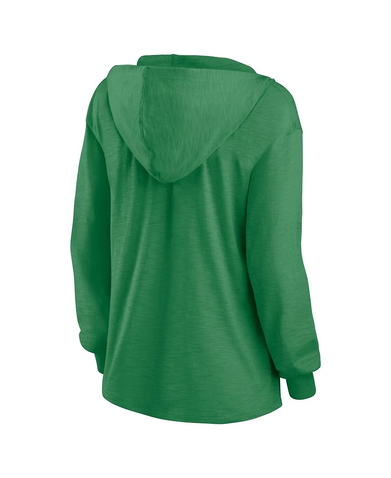 Fanatics Women's Apple Green Oregon Ducks Iconic Slub Lightweight Pullover Hoodie