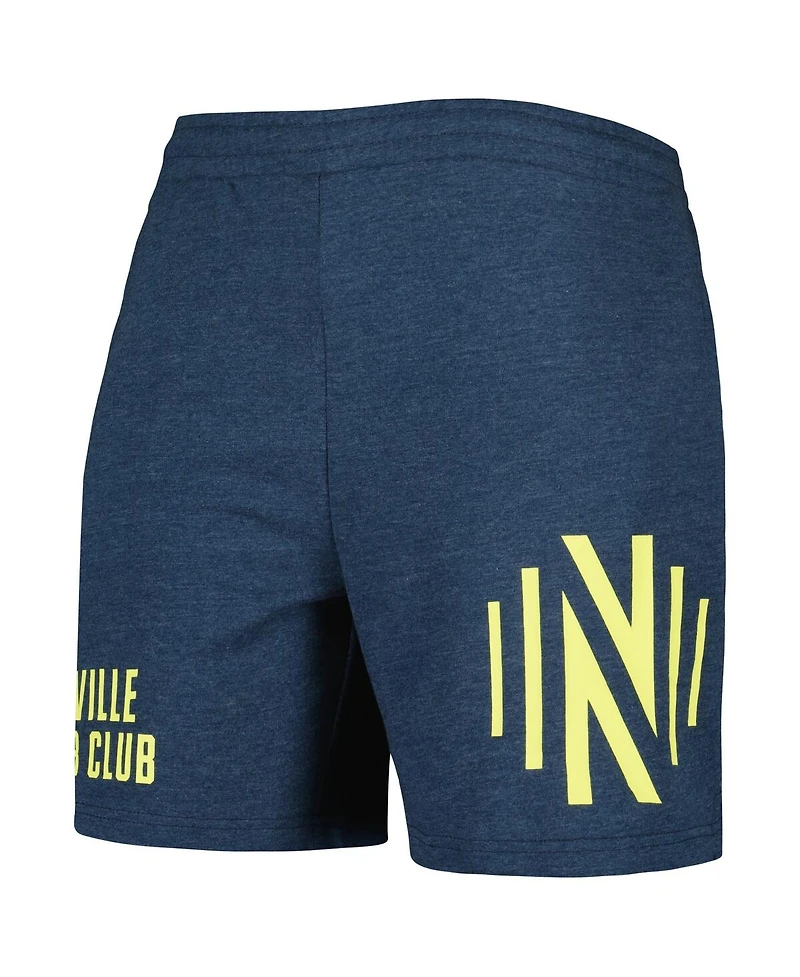 Concepts Sport Men's Heather Navy Nashville Sc Multi-Logo Shorts