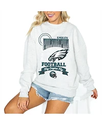Gameday Couture Women's Ash Philadelphia Eagles Oversized Run the Show Pullover Sweatshirt