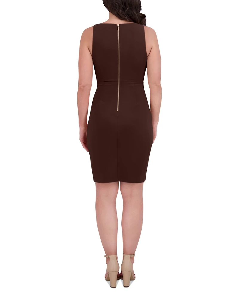 Siena Women's Origami-Pleat Sleeveless Bodycon Dress